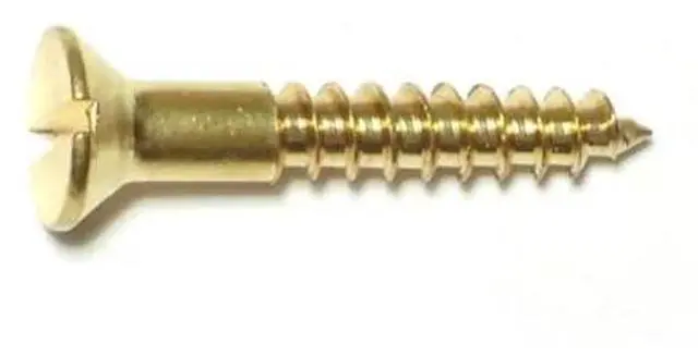 Main image of MIDWEST FASTENER 61675 Wood Screw, #8, 1-1/4 in, Plain Brass Flat Head Slotted