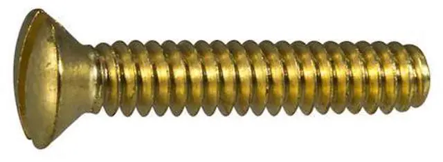 Main image of MIDWEST FASTENER 61596 #10-24 x 1 in Slotted Oval Machine Screw, Plain Brass,