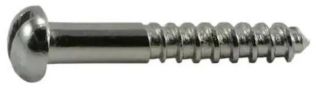 Main image of MIDWEST FASTENER 62183 Wood Screw, #4, 3/4 in, Chrome Steel Round Head Slotted