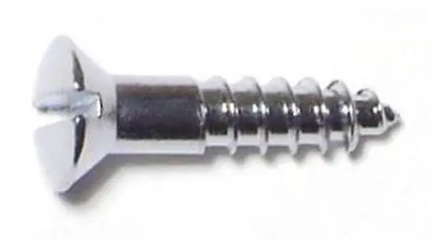 Main image of MIDWEST FASTENER 61705 Wood Screw, #4, 1/2 in, Chrome Brass Oval Head Slotted