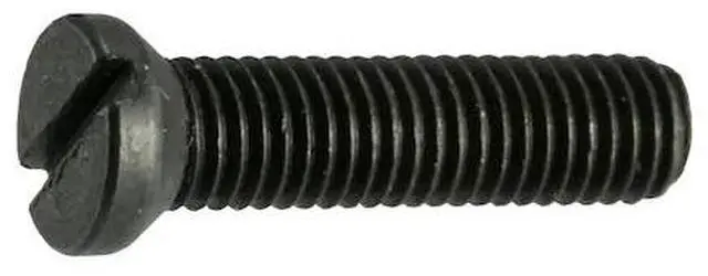 Main image of MIDWEST FASTENER 32944 #6-48 x 1/2 in Slotted Oval Machine Screw, Black Oxide