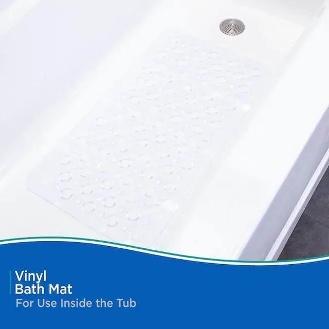 Alt view image 3 of 6 - KENNEY MFG KN67243 Non-Slip Bath, Shower, and Tub Mat with Suction Cups, Clear