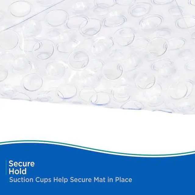 Alt view image 5 of 6 - KENNEY MFG KN67243 Non-Slip Bath, Shower, and Tub Mat with Suction Cups, Clear