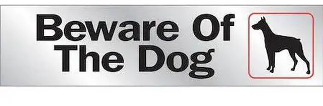 Main image of HY-KO B00041 Beware Of Dog 2X8 Aluminum Sign 2" x 8", 10PK