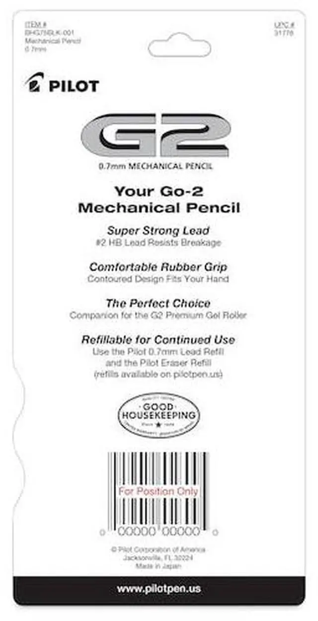 Alt view image 6 of 7 - Pilot Pen 31776 0.7 mm Mechanical Pencil with Lead & Erasers - Black, Lime, Purple, Turquoise & Periwinkle, Pack of 5