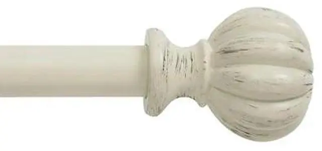 Alt view image 3 of 7 - Kenney Rachel Standard Decorative Window Curtain Rod 48 to 86-Inch Antique White