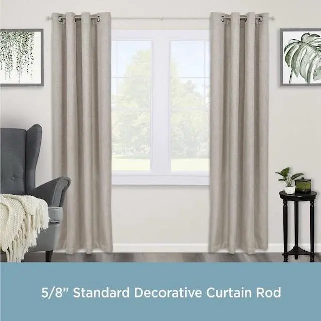 Alt view image 4 of 7 - Kenney Rachel Standard Decorative Window Curtain Rod 48 to 86-Inch Antique White