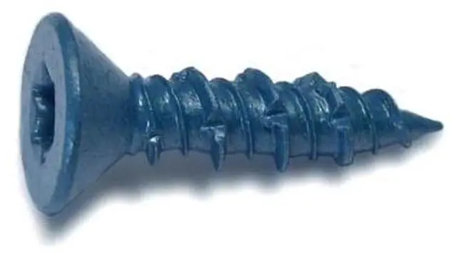 Main image of TORQUEMASTER 54253 Masonry Screw, 5/16" Dia., Flat, 1 1/4 in L, Steel Blue