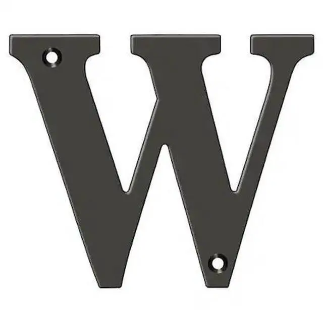 Main image of DELTANA RL4W-10B Residential Letter W Oil Rubbed Bronze 4"