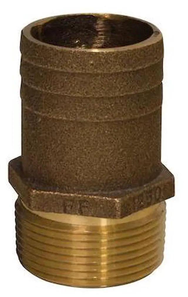 Alt view image 6 of 6 - Groco 1/2" Npt X 3/4" Bronze Full Flow Pipe To Hose Straight Fitting