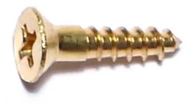 Main image of MIDWEST FASTENER 62805 Wood Screw, #6, 5/8 in, Plain Brass Flat Head Phillips