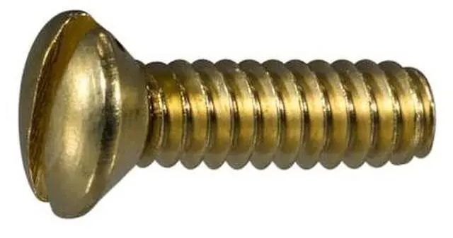 Main image of MIDWEST FASTENER 61586 #6-32 x 1/2 in Slotted Oval Machine Screw, Plain Brass,