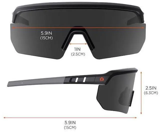 Alt view image 6 of 8 - ERGODYNE AEGIR Safety Sunglasses, Smoke Matte Black Frame