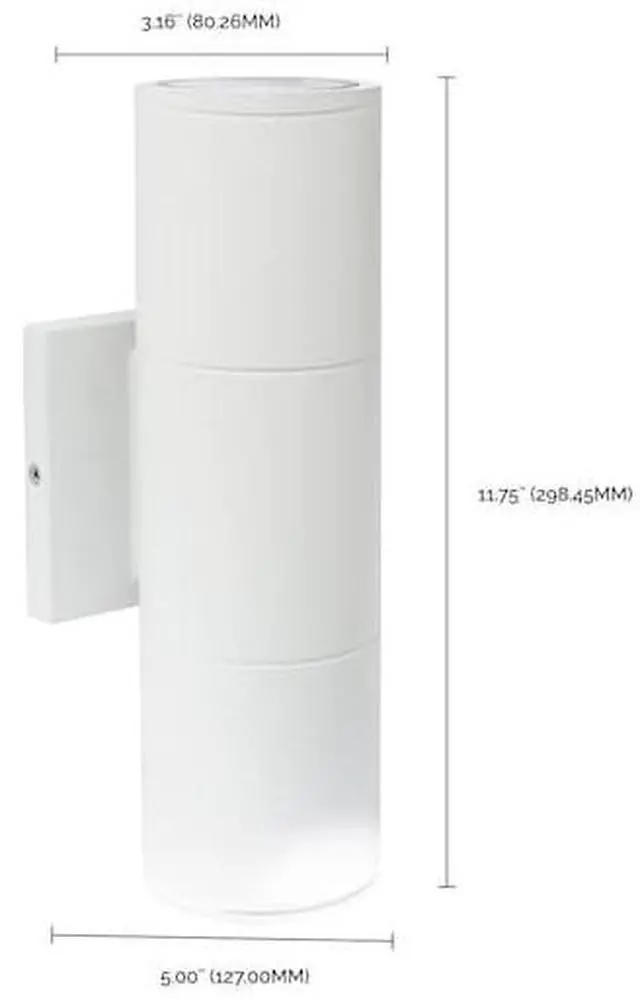 Alt view image 5 of 5 - NUVO LIGHTING 62/1143R1 2-Light LED Large Up and Down Sconce Fixture White