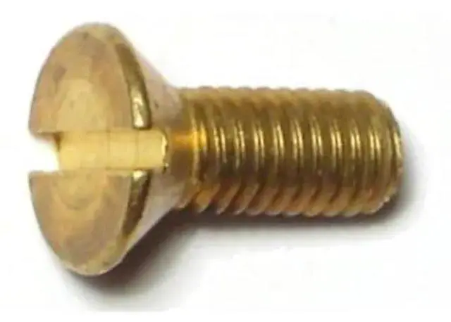 Main image of MIDWEST FASTENER 61432 #10-32 x 1/2 in Slotted Flat Machine Screw, Plain Brass,