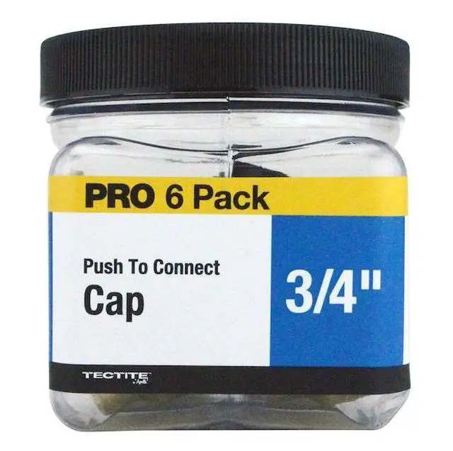 Alt view image 6 of 7 - APOLLO FSBCAP346JR 3/4 in. Brass Push-To-Connect Cap Jar (6-Pack), 6PK