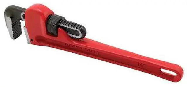 Main image of PRIME-LINE RP77373 14 in. Pipe Wrench, Heavy-Duty Cast Iron, Red Single Pack