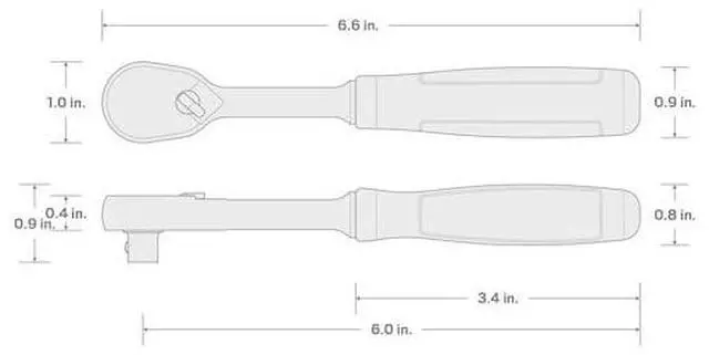 Alt view image 6 of 6 - TEKTON SRH02006 1/4 Inch Drive x 6 Inch Comfort Grip Ratchet