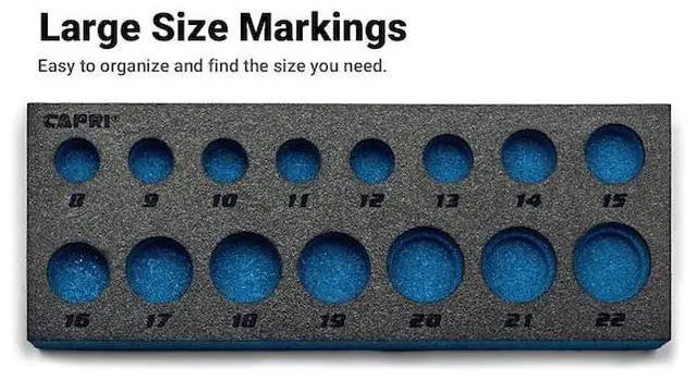 Alt view image 5 of 5 - capri tools mechanic's tray for 3/8 in. drive sockets, metric