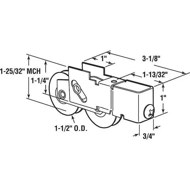 Alt view image 4 of 4 - PRIME-LINE D 1996 1-1/2 in. Steel Ball Bearing Tandem Roller Assembly, Plain