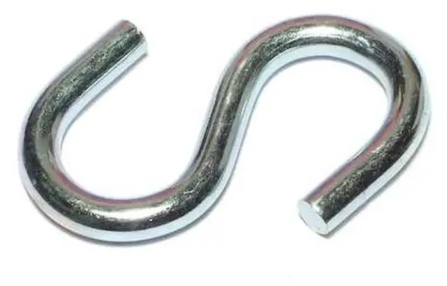 Main image of MIDWEST FASTENER 52416 5/16" x 7/8" x 3" Zinc Plated Steel Open S Hooks 10PK