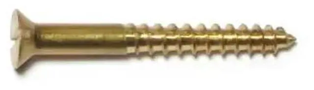 Main image of MIDWEST FASTENER 61676 Wood Screw, #8, 1-1/2 in, Plain Brass Flat Head Slotted
