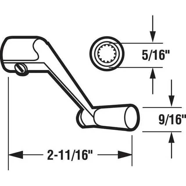 Alt view image 3 of 3 - PRIME-LINE MP3532 5/16 in. Bronze Casement Operator Crank Handle (1 Pair)
