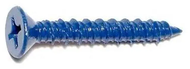 Main image of MIDWEST FASTENER 09280 Masonry Screw, 1/4" Dia., Flat, 1 3/4 in L, Steel Blue