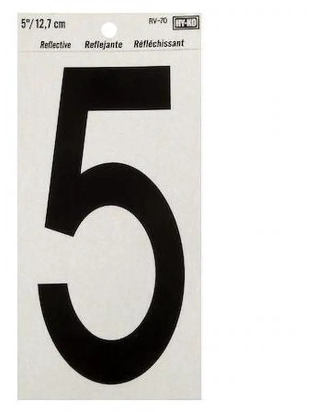 Main image of HY-KO B00581 5In Reflective Number 5, 10PK