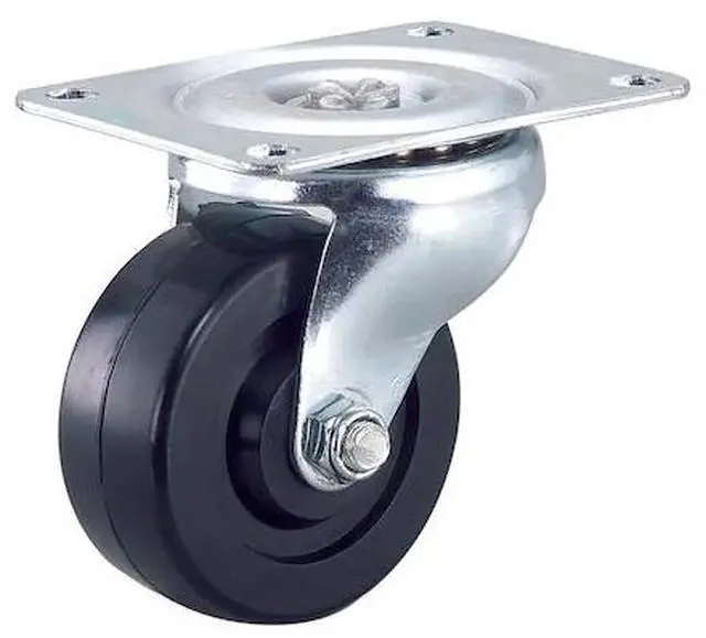 Main image of GLOBAL INDUSTRIAL 308500 Light Duty Swivel Plate Caster 3 Rubber Wheel