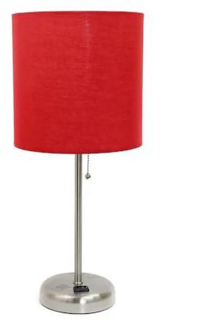 Alt view image 2 of 10 - LimeLights Stick Lamp with Charging Outlet and Fabric Shade