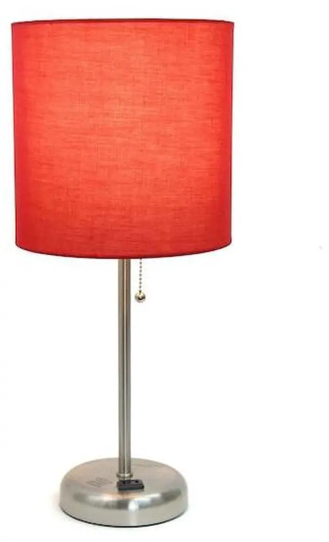 Alt view image 9 of 10 - LimeLights Stick Lamp with Charging Outlet and Fabric Shade