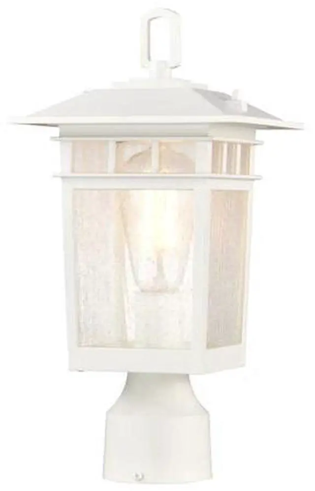 Main image of NUVO 60/5954 Cove Neck Outdoor Small Post Lantern 1 Light White Finish