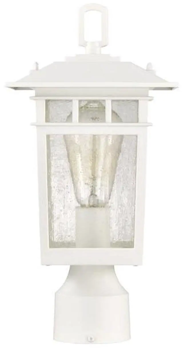 Alt view image 4 of 7 - NUVO 60/5954 Cove Neck Outdoor Small Post Lantern 1 Light White Finish