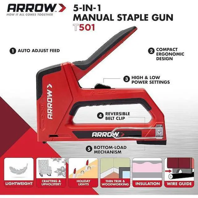Alt view image 6 of 7 - ARROW LOCK T501 5-in-1 Manual Staple Gun