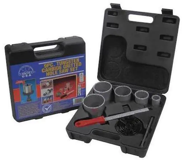 Main image of ARTU 02955 Hole Saw Set, Tungsten Carbide Grit, 9 pcs