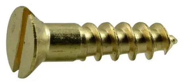 Main image of MIDWEST FASTENER 61672 Wood Screw, #8, 3/4 in, Plain Brass Flat Head Slotted