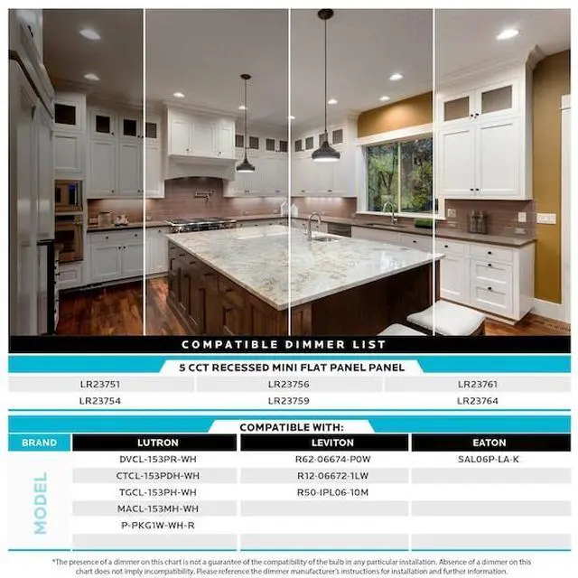 Alt view image 6 of 7 - LUXRITE LR23761-1PK 6 Inch Ultra Thin LED Recessed Downlight 5 CCT Selectable