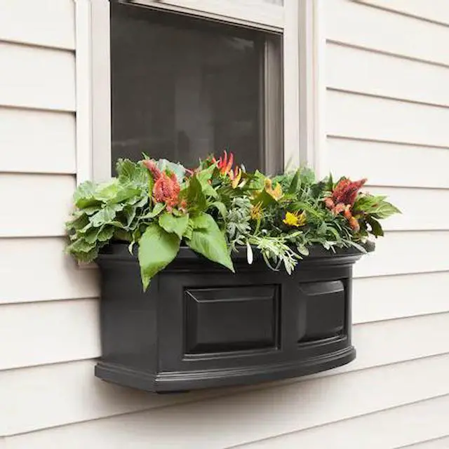Alt view image 2 of 6 - Mayne 4829-B Nantucket Polyethylene Window Box, 2, Black