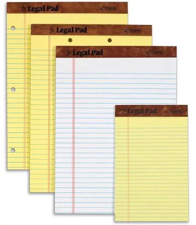 Alt view image 4 of 4 - Tops 75327 The Legal Pad Legal Rule Perforated Pads, Letter Size, Canary, 50 Sht Pads, 3-Pk
