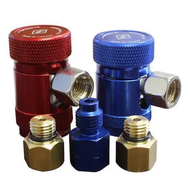 Alt view image 4 of 4 - MASTERCOOL 83736-K Deluxe R134a/R1234yf Conversion Kit, Blue, Red