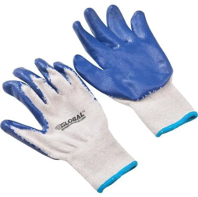 Alt view image 3 of 5 - Latex Coated String Knit Work Gloves, Natural/Blue, X-Large, 1-Dozen