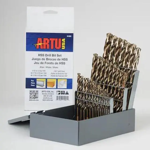 Main image of ARTU 01905 Drill Bit Set, Steel, High Speed, 29 pcs.