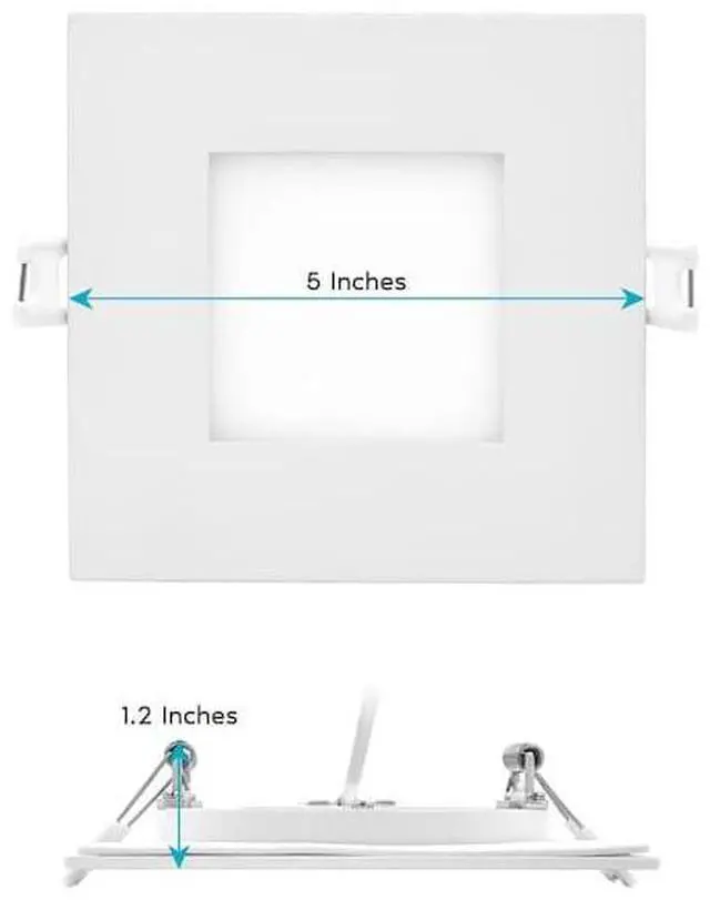 Alt view image 2 of 7 - LUXRITE LR23759-6PK 4" Square Ultra Thin LED Recessed Downlights 5 CCT