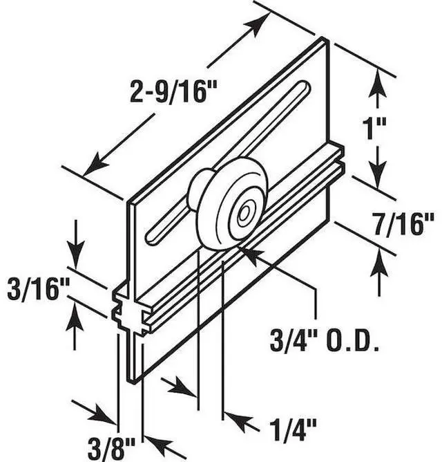 Alt view image 4 of 4 - PRIME-LINE M 6055 Aluminum, Shower Door Top Roller, for Premiere Shower Doors