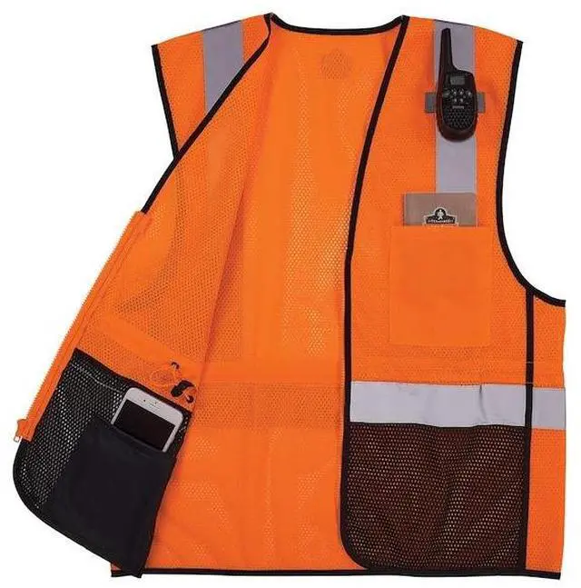 Alt view image 3 of 4 - ERGODYNE 8210ZBK Hi-Vis Safety Vest w/Black Bottom L, XL Class 2 U Back,