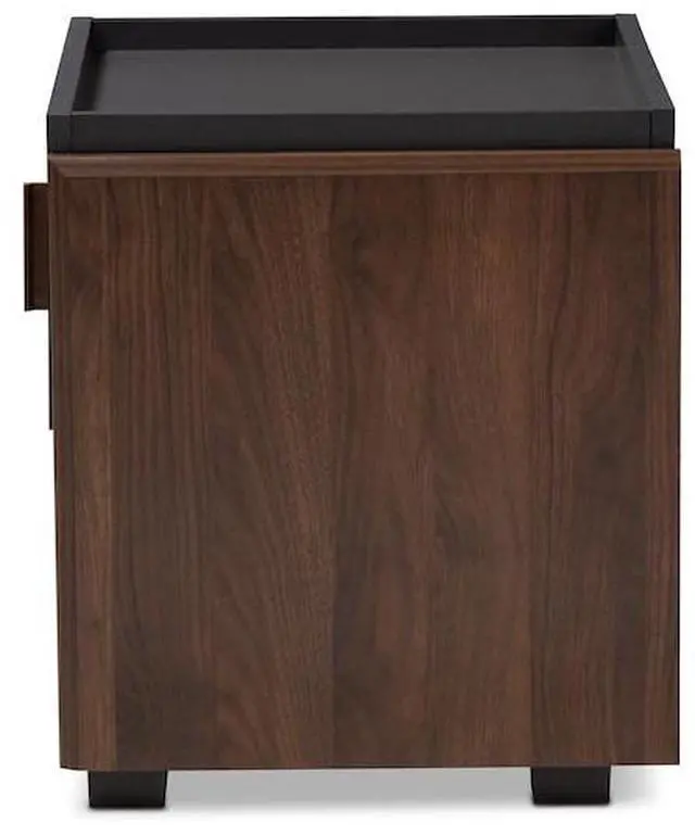 Alt view image 17 of 20 - Baxton Studio Rikke Modern and Contemporary Two-Tone Gray and Walnut Finished Wood 1-Drawer Nightstand