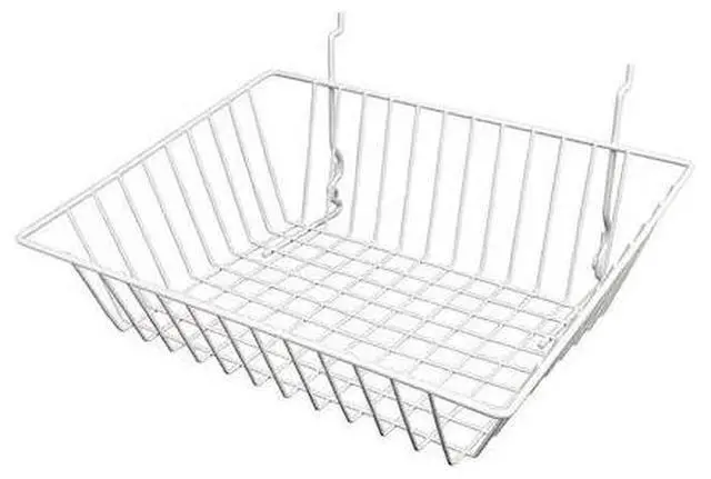 Alt view image 3 of 3 - Econoco BSK16-W 15 x 12 x 5 in. Sloping Basket, White - Semigloss