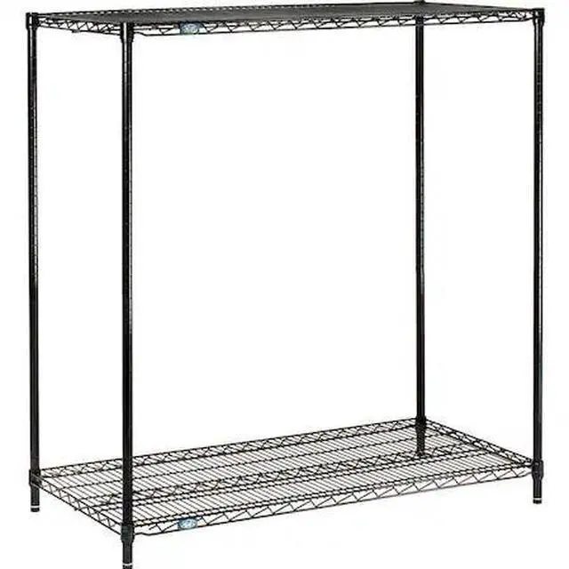 Main image of NEXEL 21243B2 Black Epoxy, 2 Tier, Wire Shelving Starter Unit, 24W x 21D x 34H