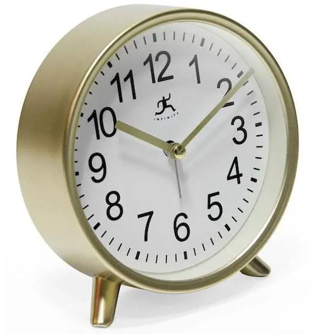 Alt view image 3 of 7 - INFINITY INSTRUMENTS 15684GD-4360 Gold Tabletop Alarm Clock